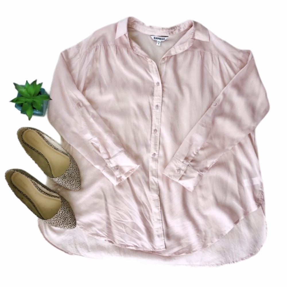 Brand NEW Oversized Pink Button Down Shirt